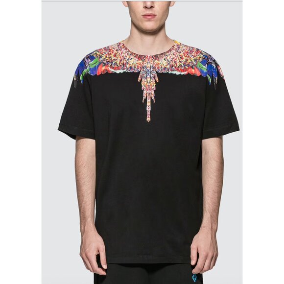 MARCELO BURLON WINGS BLACK T-SHIRT L - Picture 1 of 7